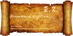 Rosenberg Klára névjegykártya