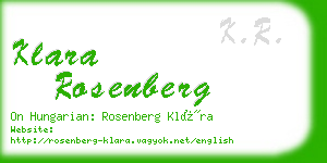 klara rosenberg business card